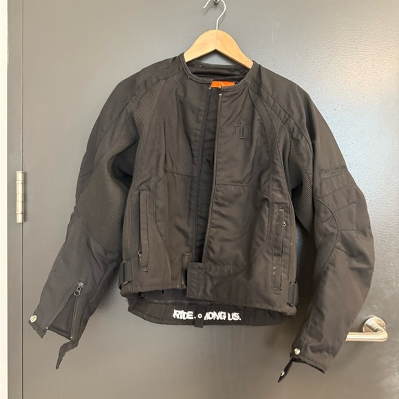 ICON Women's S motorcycle padded Utility Jacket EUC - Picture 2 of 14